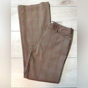 Star‎ City Y2K Miranda Size 5 Retro 70’s Brown Orange Plaid Flare Dress Pants